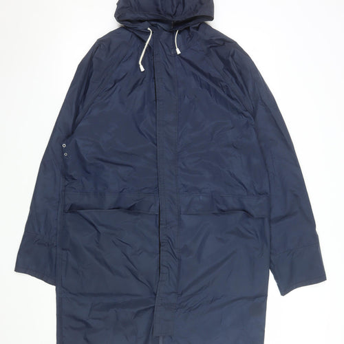 Outdoor Scene Men’s Blue Waterproof Hooded Rain Coat M Regular