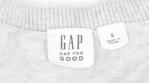 GAP Women Grey Love Cotton Jumper Size S Crew Neck Pullover