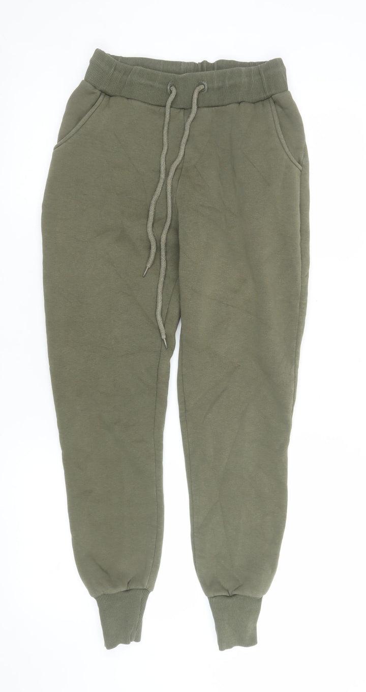 Glamify Men’s Green Jogger Sweatpants S Regular Fit Cotton Blend