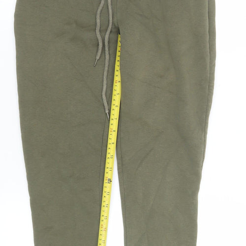 Glamify Men’s Green Jogger Sweatpants S Regular Fit Cotton Blend