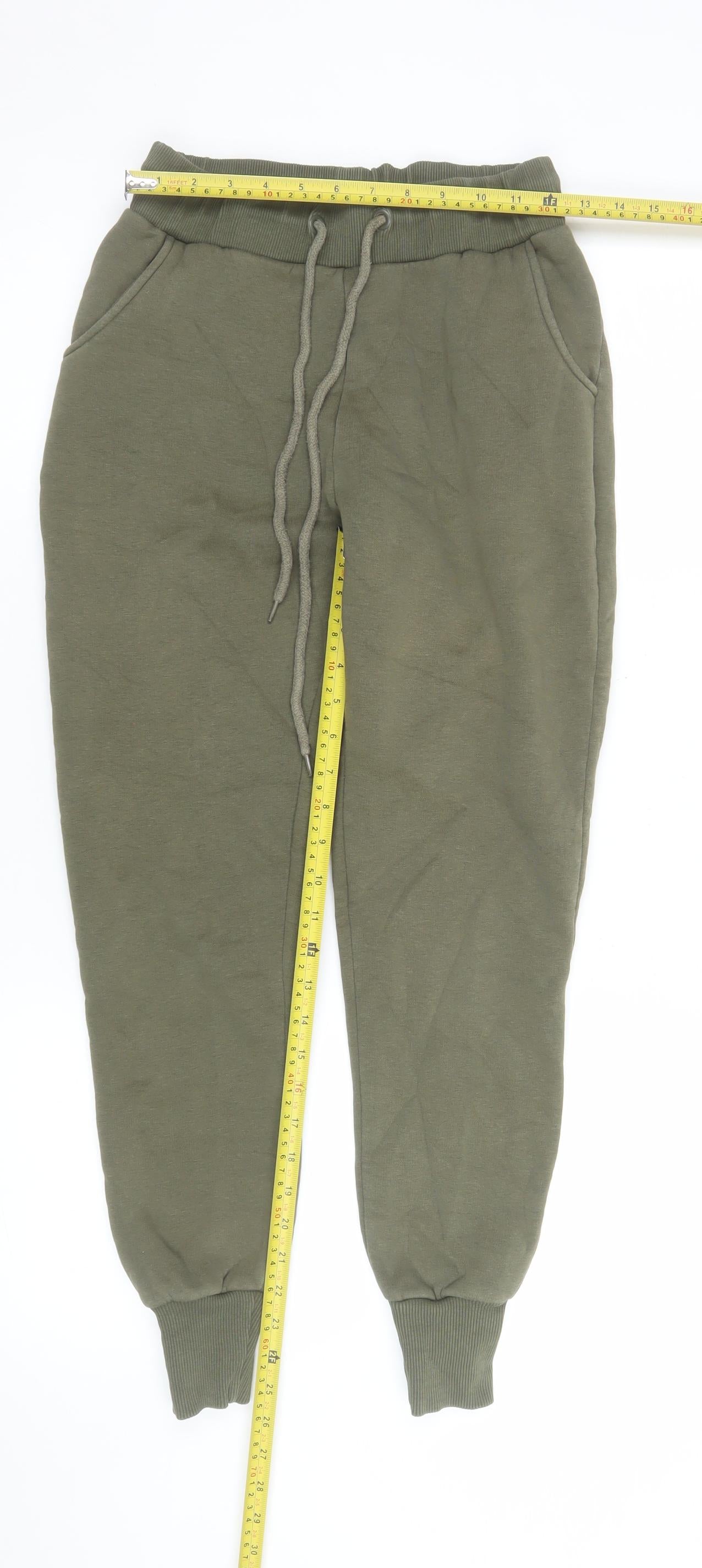 Glamify Men’s Green Jogger Sweatpants S Regular Fit Cotton Blend
