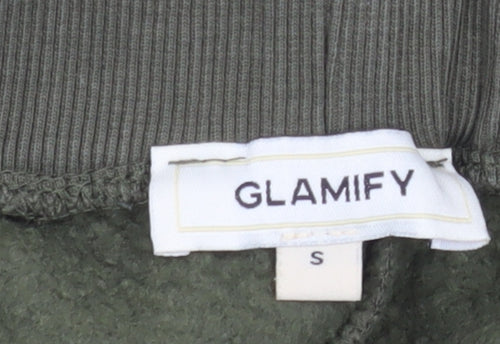 Glamify Men’s Green Jogger Sweatpants S Regular Fit Cotton Blend
