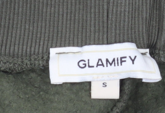 Glamify Men’s Green Jogger Sweatpants S Regular Fit Cotton Blend