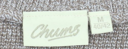 Chums Men's Beige Aztec Full Zip Knit Jumper Size M