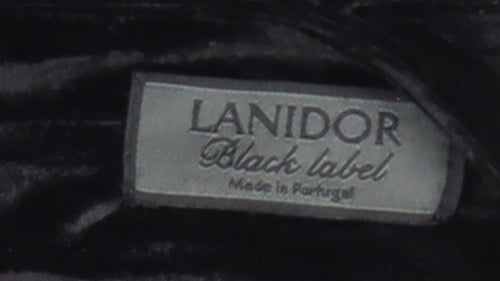 Lanidor Women’s Black Velvet Wide-Leg Trousers Size 12