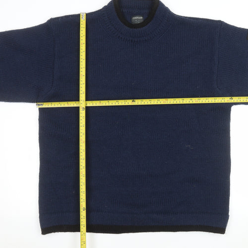 Scotch & Soda Men's Blue Wool Blend Crew Neck Jumper Size L