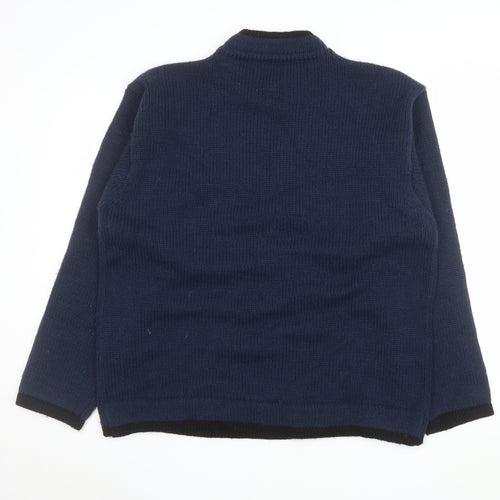 Scotch & Soda Men's Blue Wool Blend Crew Neck Jumper Size L