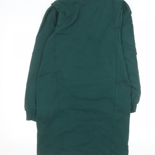 Oliver Bonas Women Green Size 10 Shift Dress Long Sleeve Casual