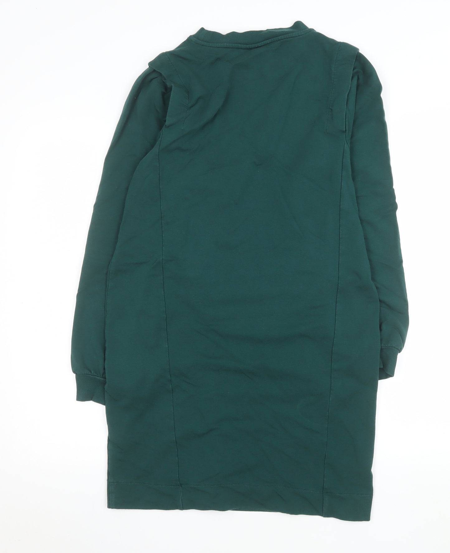 Oliver Bonas Women Green Size 10 Shift Dress Long Sleeve Casual