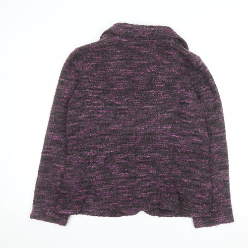 Marks and Spencer Women Purple Bouclé Blazer UK 16 Single-Breasted Jacket