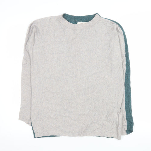 White Stuff Women’s Grey & Teal Reversible Jumper UK 8 Merino Wool Blend