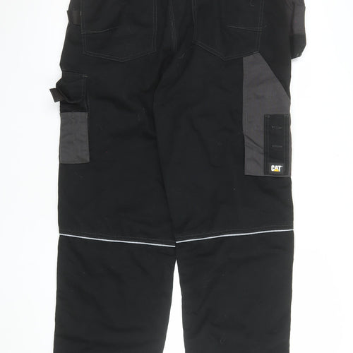 CAT Men's Black Cargo Workwear Trousers UK 34L Durable Pockets