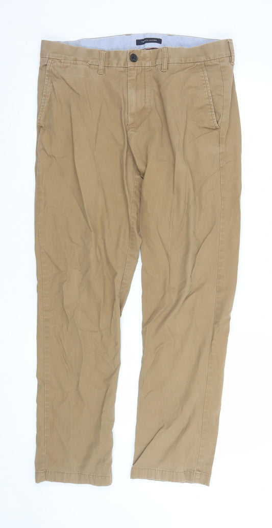 Tommy Hilfiger Men's Beige Chino Trousers 34W 32L Regular Fit Classic Style