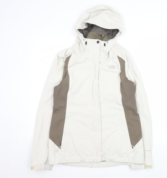 The North Face Women's Beige Waterproof Hooded Ski Jacket M