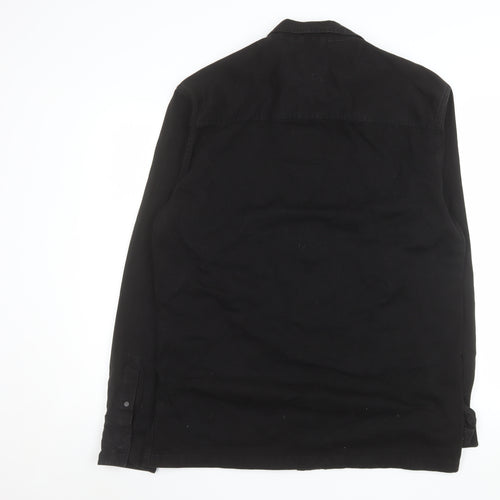 Bershka Men's Black Cotton Full Zip Casual Jacket XL