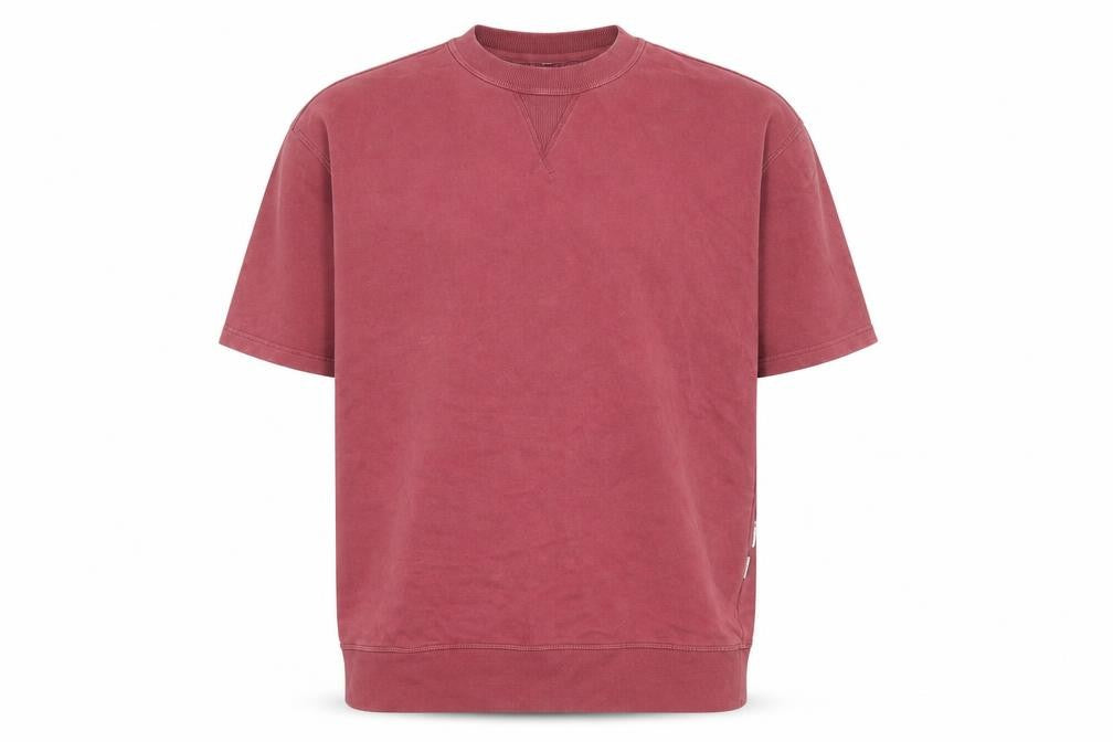 Front view of Shore Leave Men’s Red Cotton Short Sleeve Crew Neck Top, size M