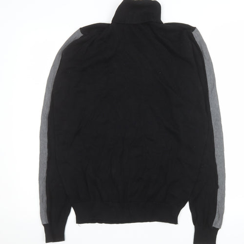 Brave Soul Men's Black Roll Neck Cotton Jumper Size M