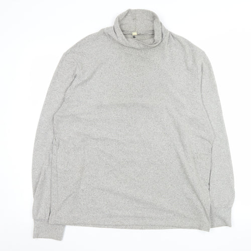 Uniqlo Men Grey Roll Neck Knit Sweatshirt Size L