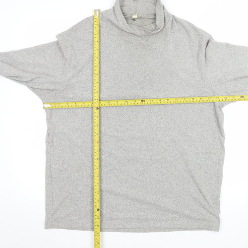 Uniqlo Men Grey Roll Neck Knit Sweatshirt Size L