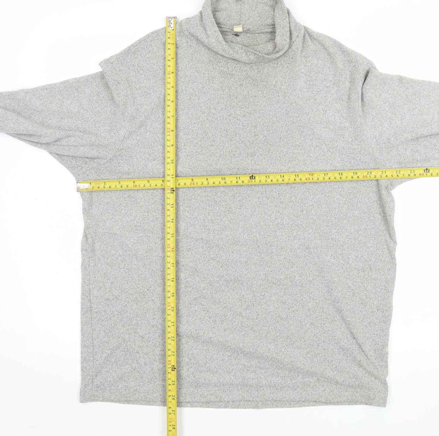 Uniqlo Men Grey Roll Neck Knit Sweatshirt Size L