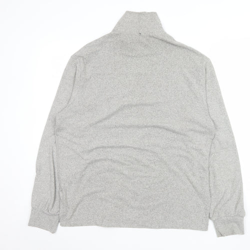 Uniqlo Men Grey Roll Neck Knit Sweatshirt Size L