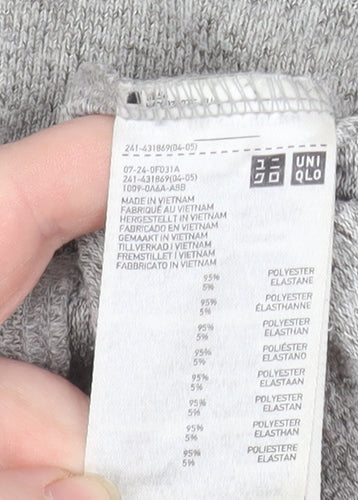 Uniqlo Men Grey Roll Neck Knit Sweatshirt Size L