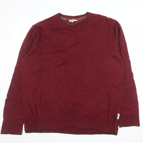 Fat Face Men's Red Cotton Wool Crew Neck Jumper XL