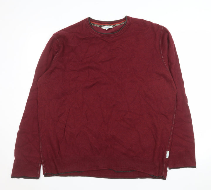 Fat Face Men's Red Cotton Wool Crew Neck Jumper XL
