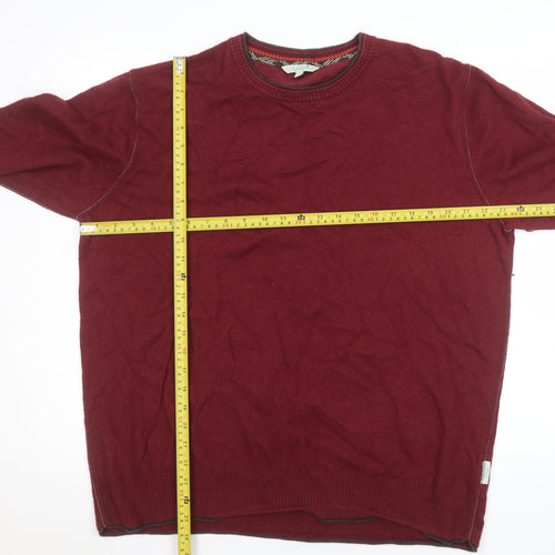 Fat Face Men's Red Cotton Wool Crew Neck Jumper XL