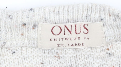 ONUS Men's Multicoloured Fair Isle Wool Blend Crew Neck Jumper XL