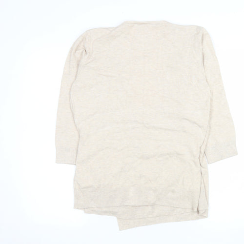 Kaliko Women Beige Wrap Tie Knit Cardigan Size 14