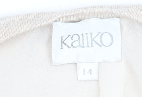 Kaliko Women Beige Wrap Tie Knit Cardigan Size 14