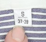 Balmain Paris Men's Blue Striped Formal Dress Shirt S 37cm French Cuff
