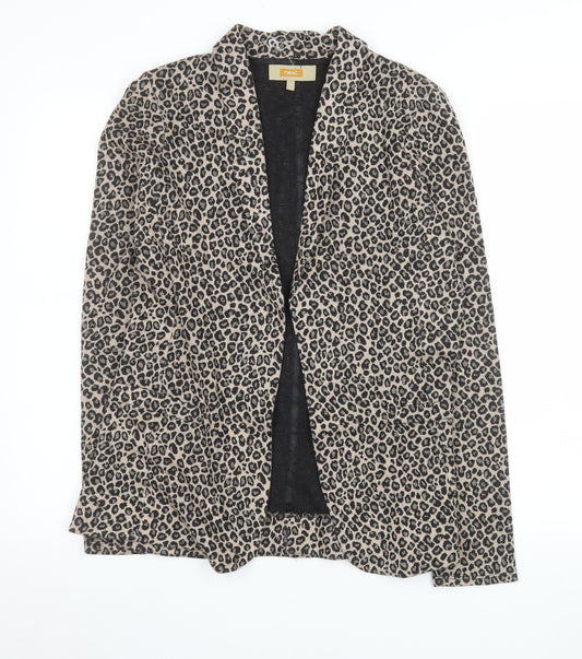 Next Women's Beige Animal Print Blazer UK 12 Regular Fit