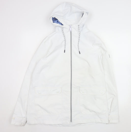 Regatta Women White Waterproof Hooded Rain Coat Size 16