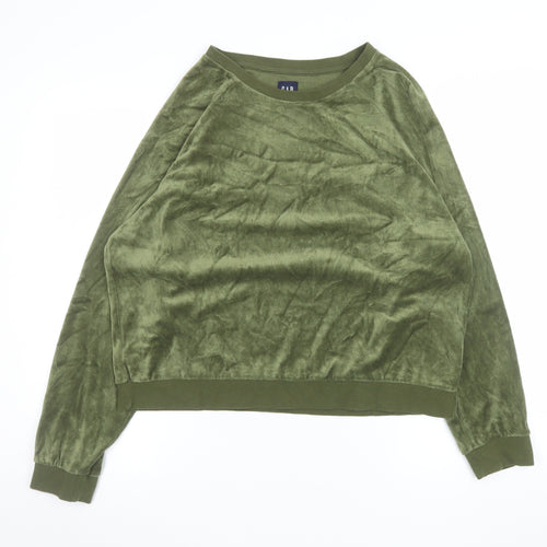 GAP Women’s Green Velour Pullover Sweatshirt L