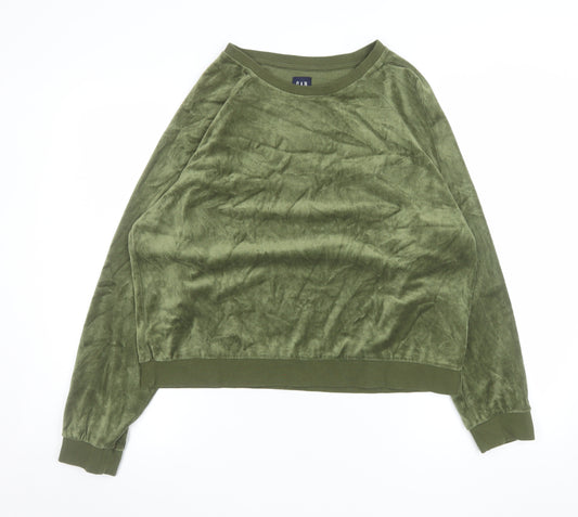 GAP Women’s Green Velour Pullover Sweatshirt L