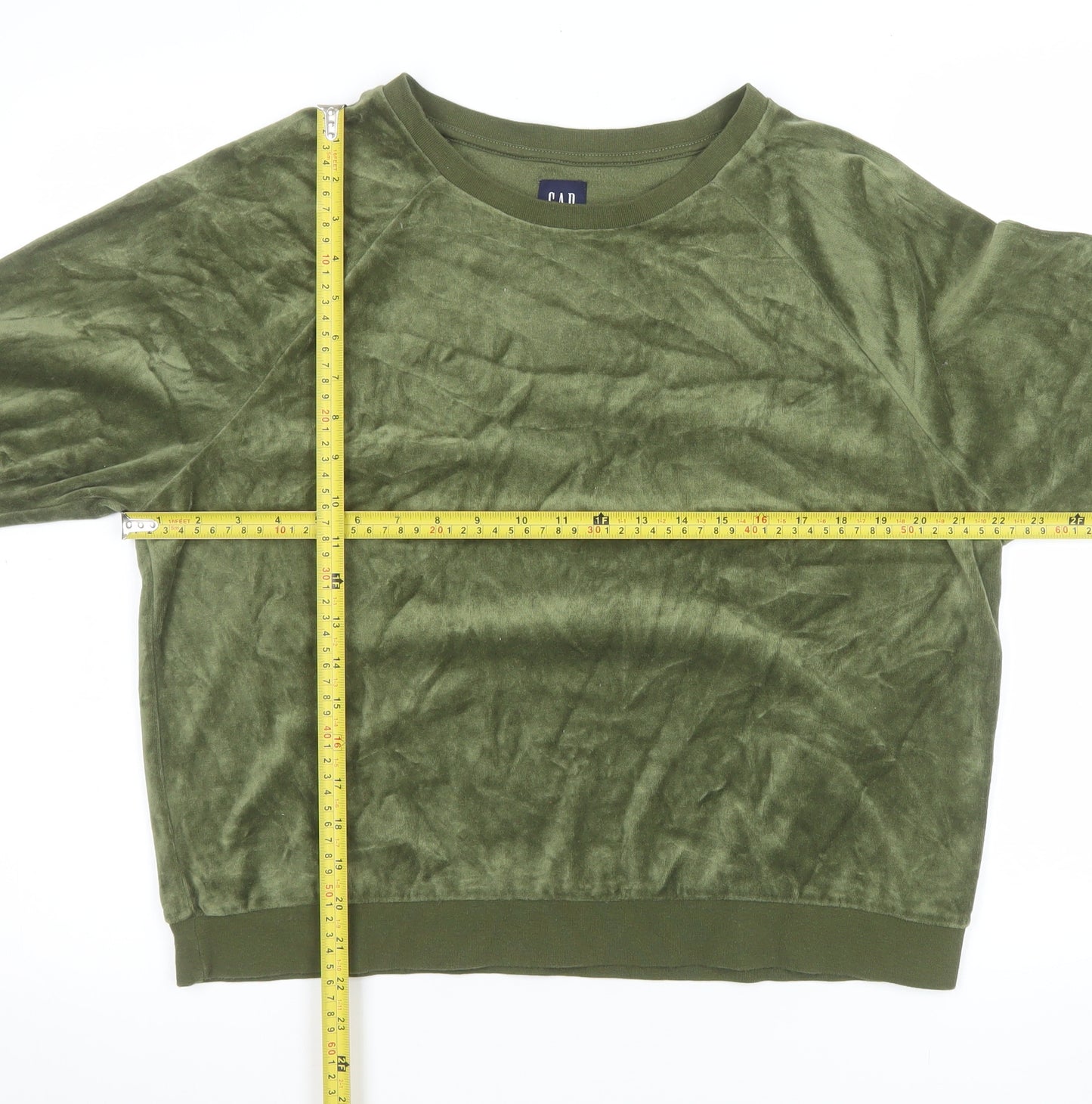 GAP Women’s Green Velour Pullover Sweatshirt L