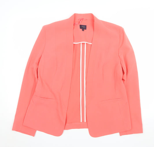 Marks and Spencer Women Pink Size 14 Tailored Blazer Jacket