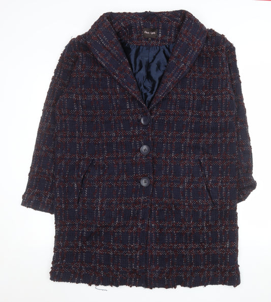 Phase Eight Women’s Blue Checked Tweed Blazer Jacket Size 14