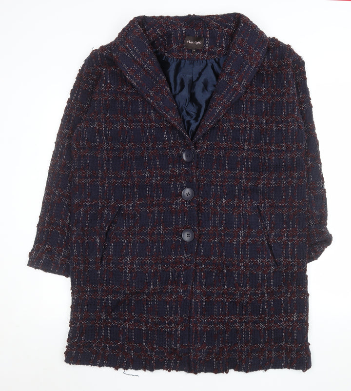 Phase Eight Women’s Blue Checked Tweed Blazer Jacket Size 14