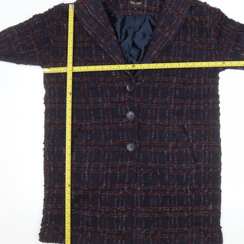 Phase Eight Women’s Blue Checked Tweed Blazer Jacket Size 14