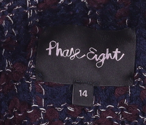 Phase Eight Women’s Blue Checked Tweed Blazer Jacket Size 14