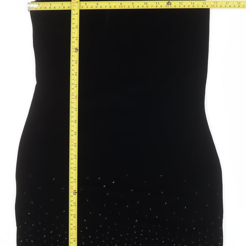 Wallis Women’s Black Velvet Beaded Bodycon Dress Size 12