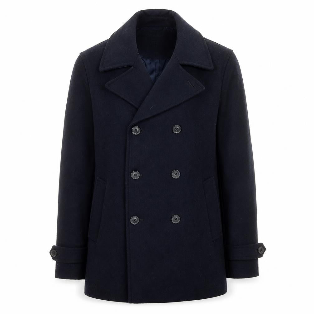 Burton Menswear London Men's Black Wool Pea Coat M Regular