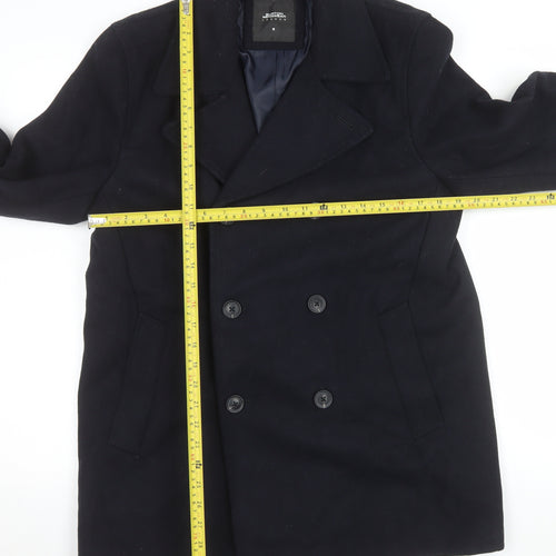 Burton Menswear London Men's Black Wool Pea Coat M Regular