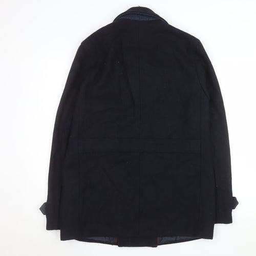 Burton Menswear London Men's Black Wool Pea Coat M Regular