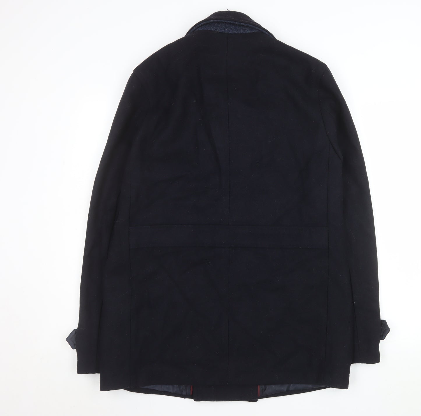 Burton Menswear London Men's Black Wool Pea Coat M Regular