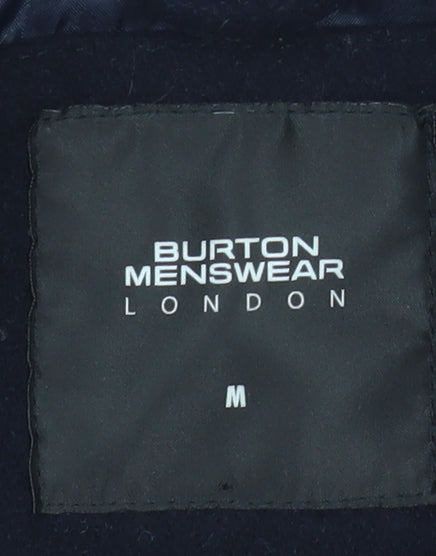 Burton Menswear London Men's Black Wool Pea Coat M Regular