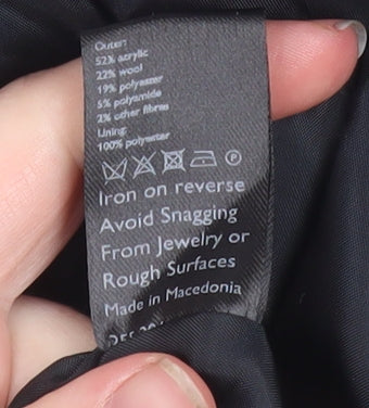 John Lewis Women's Grey Herringbone Wool Blend Pea Coat Size 12